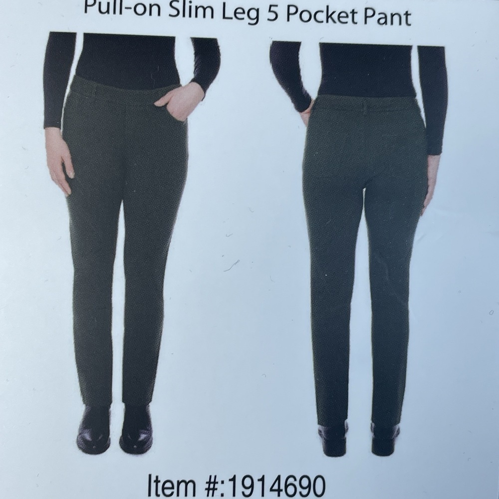 S.C. & Co. Women's M Pull-on Slim Leg Pants Green e0371